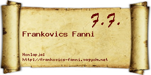 Frankovics Fanni névjegykártya