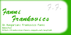 fanni frankovics business card